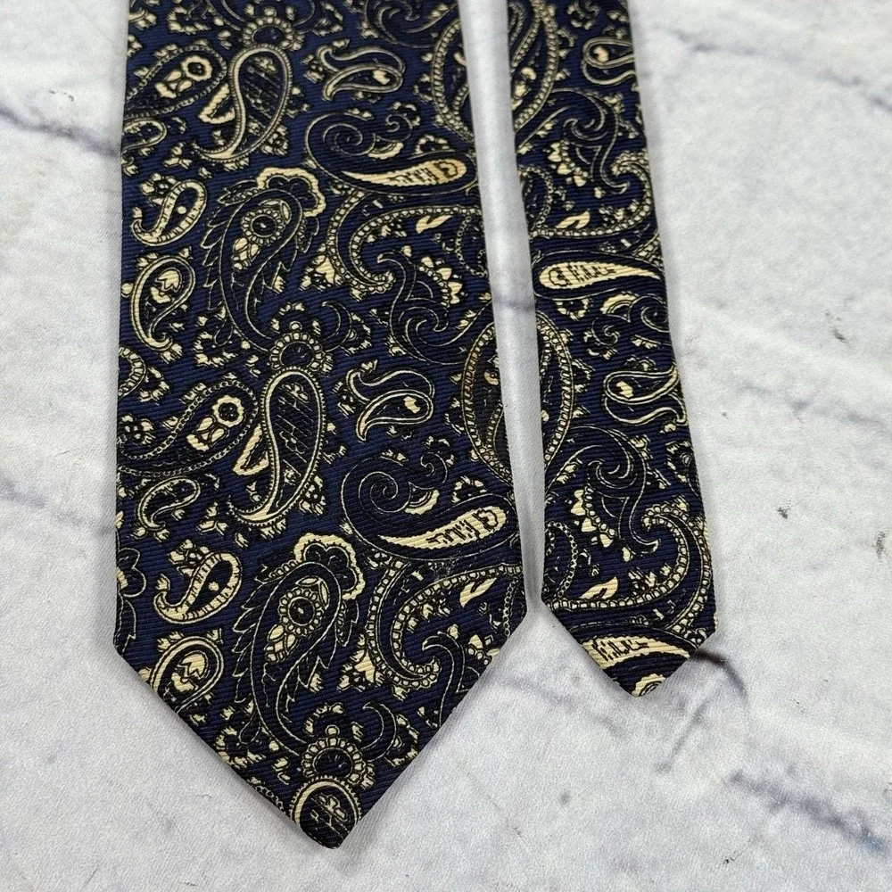 Vintage Polo Ralph‎ Lauren Gabardine Silk Tie Paisley 56